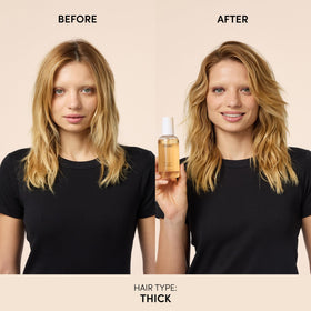 OUAI wave spray in hair creating soft beachy texture