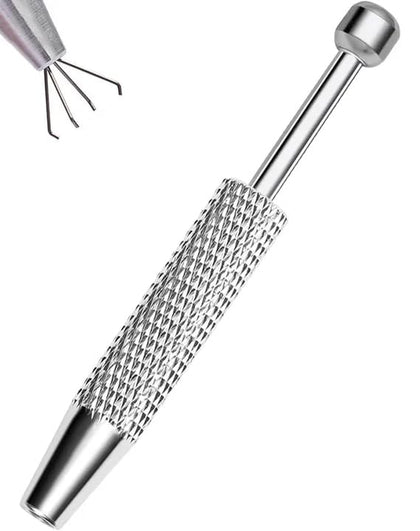 OUFER front view of piercing grabber showing compact design and secure grip benefit