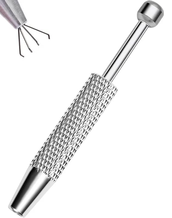 OUFER front view of piercing grabber showing compact design and secure grip benefit