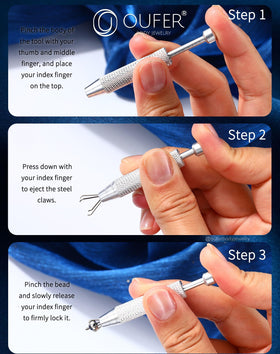 OUFER tool gripping a nose stud showing controlled removal and reduced drops