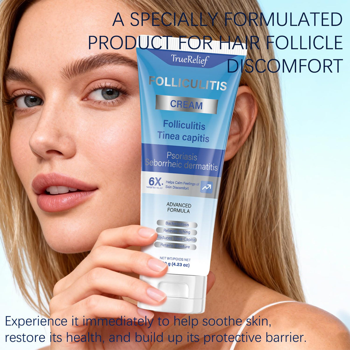 OUHENGTEK tube held in hand showing real size and travel-friendly option