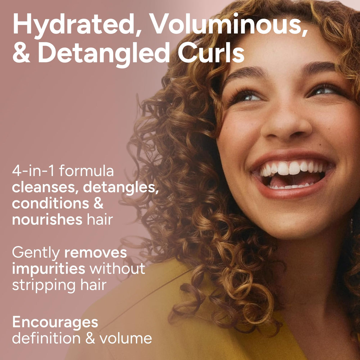 Ouidad before-and-after detangling showing smoother curls