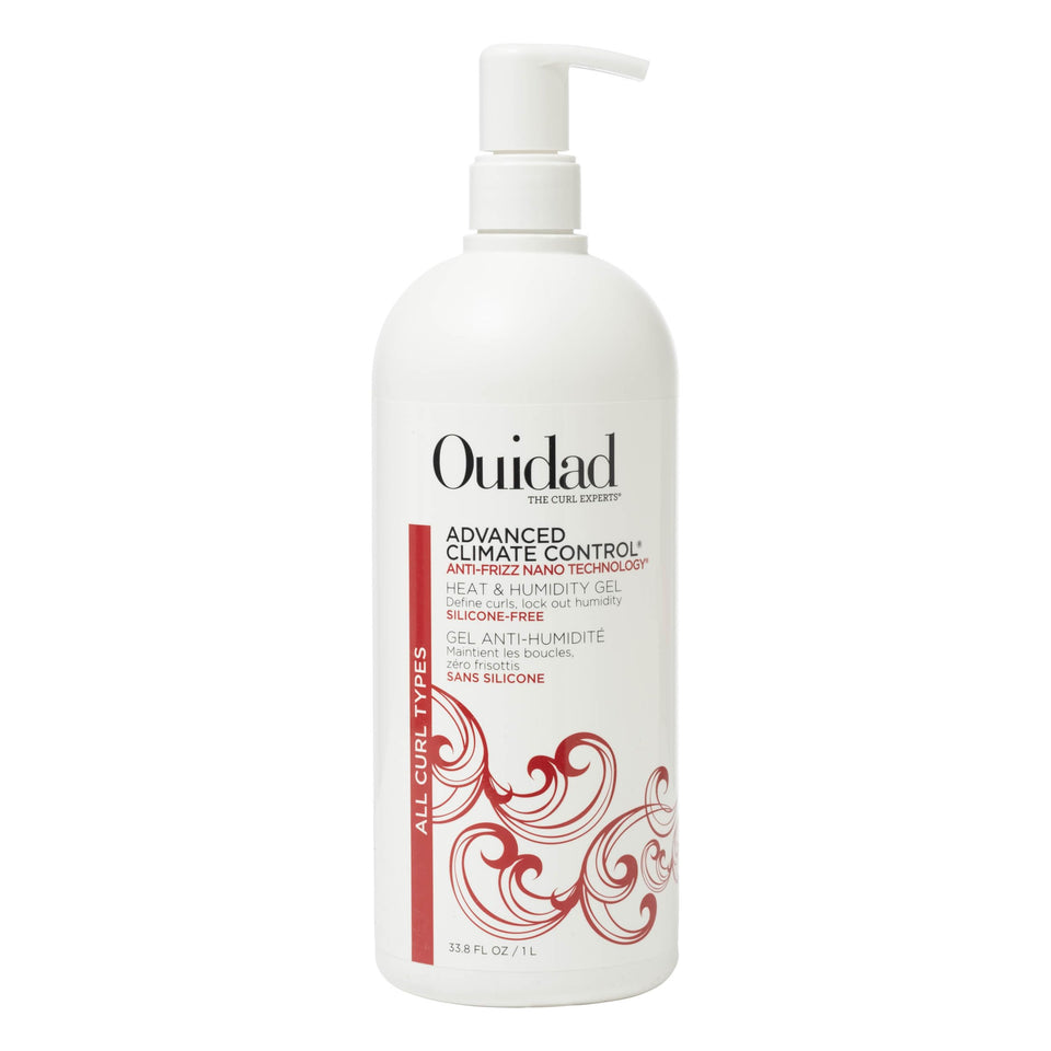 Ouidad front bottle of Advanced Climate Control Gel showing product branding and size
