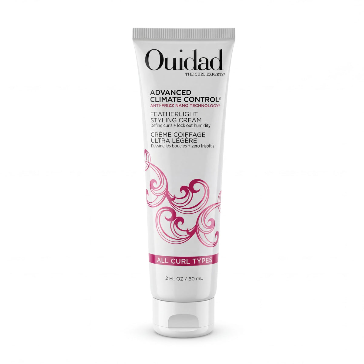 Ouidad jar front view showing product branding and travel size benefit