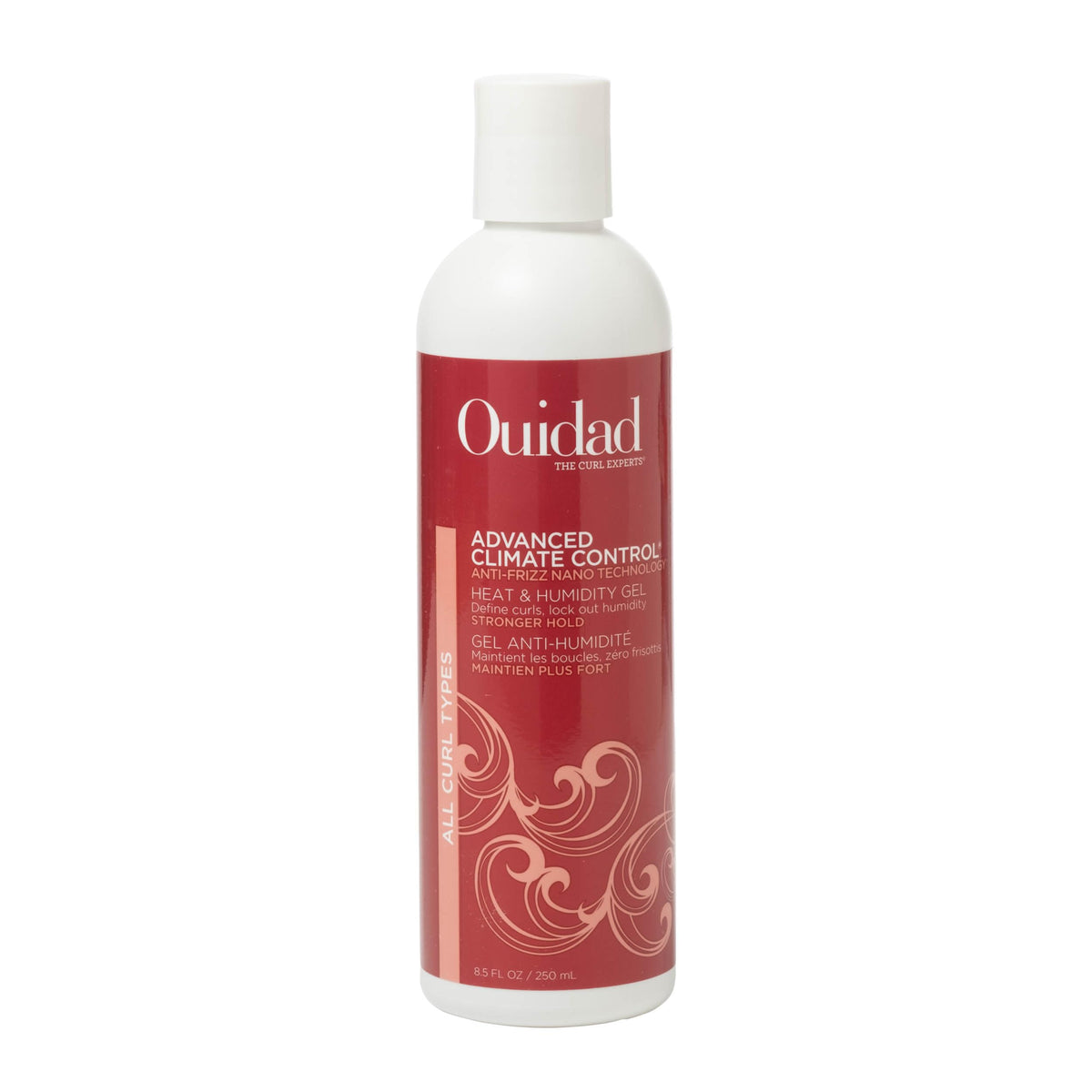 Ouidad front packaging 8.5 fl oz showing product and travel size benefit