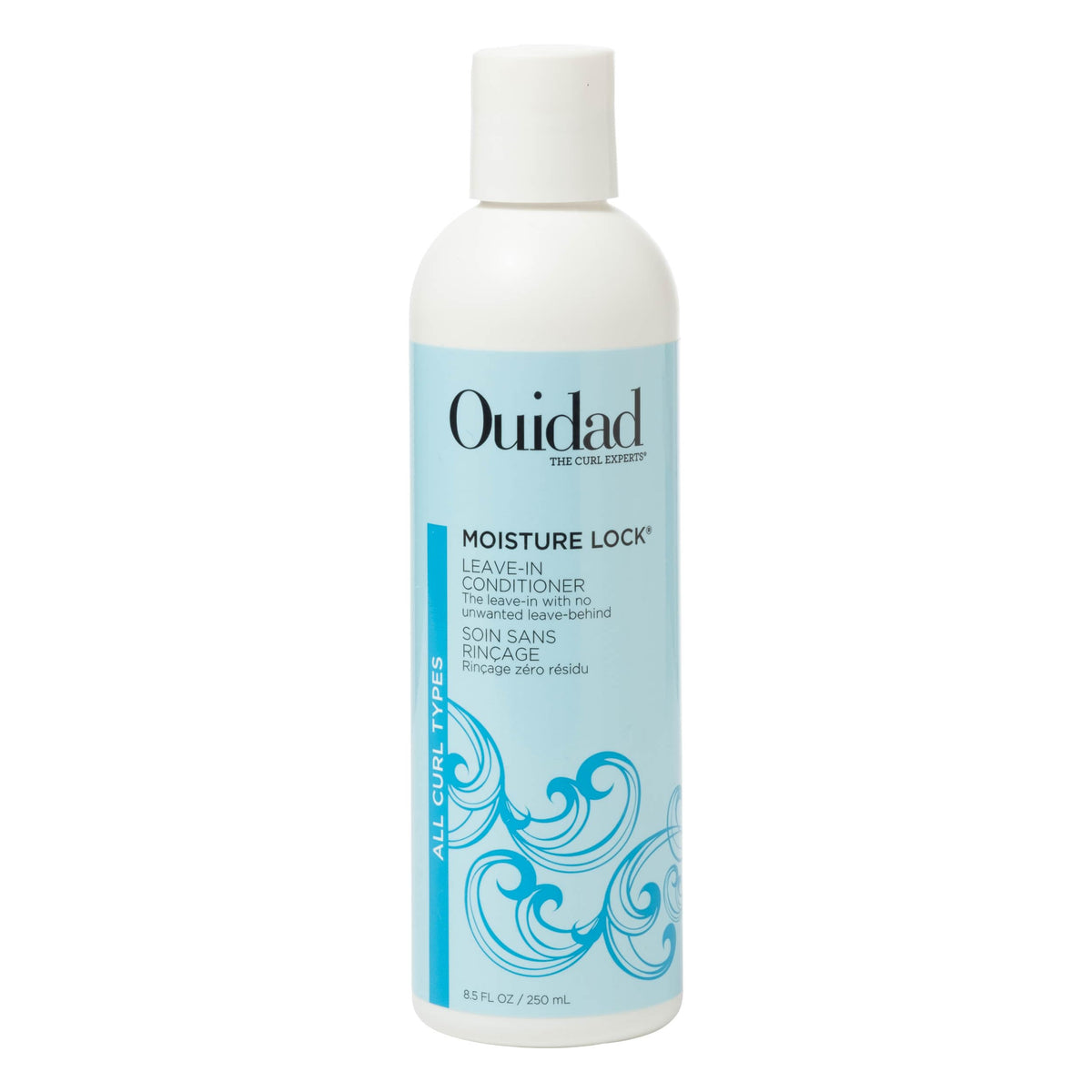 Ouidad front packaging shows product and benefits for hydrated curls