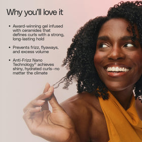 Ouidad size comparison in hand to show compact 2.5 fl oz travel benefit