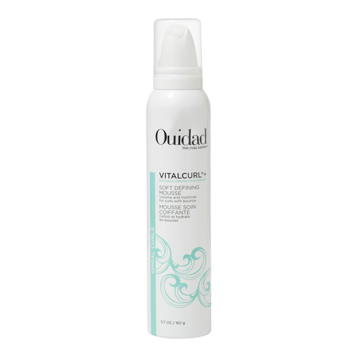 Ouidad VitalCurl+ front bottle showing label and lightweight mousse benefits