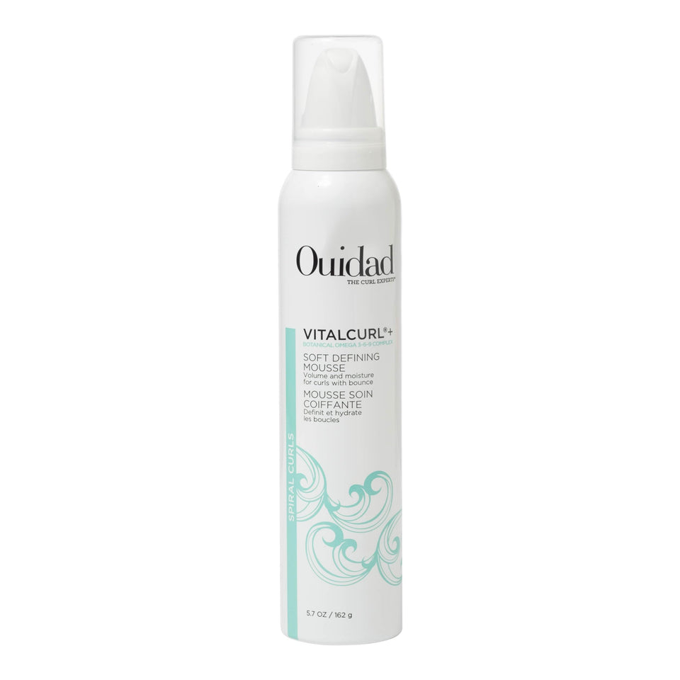 Ouidad VitalCurl+ front bottle showing label and lightweight mousse benefits
