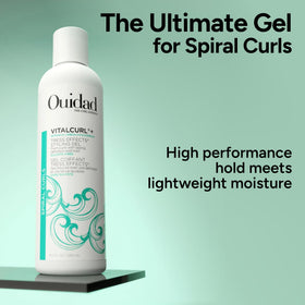 Size comparison of Ouidad 8.5 fl oz to indicate travel-friendly capacity
