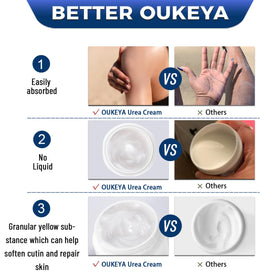 OUKEYA before and after heels illustrating improved smoothness