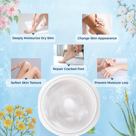 OUKEYA cream applied to heel demonstrating softening and repair