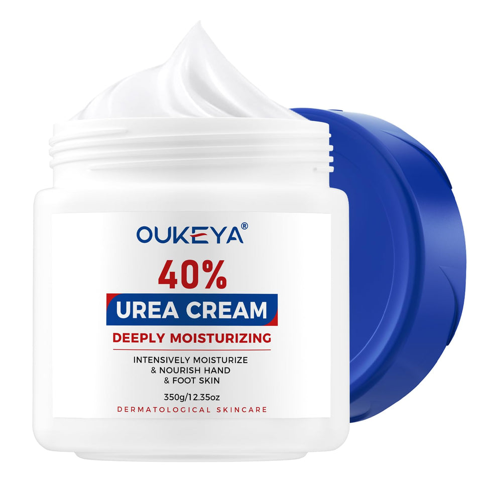 OUKEYA 40% urea front packaging showing product benefits for dry skin