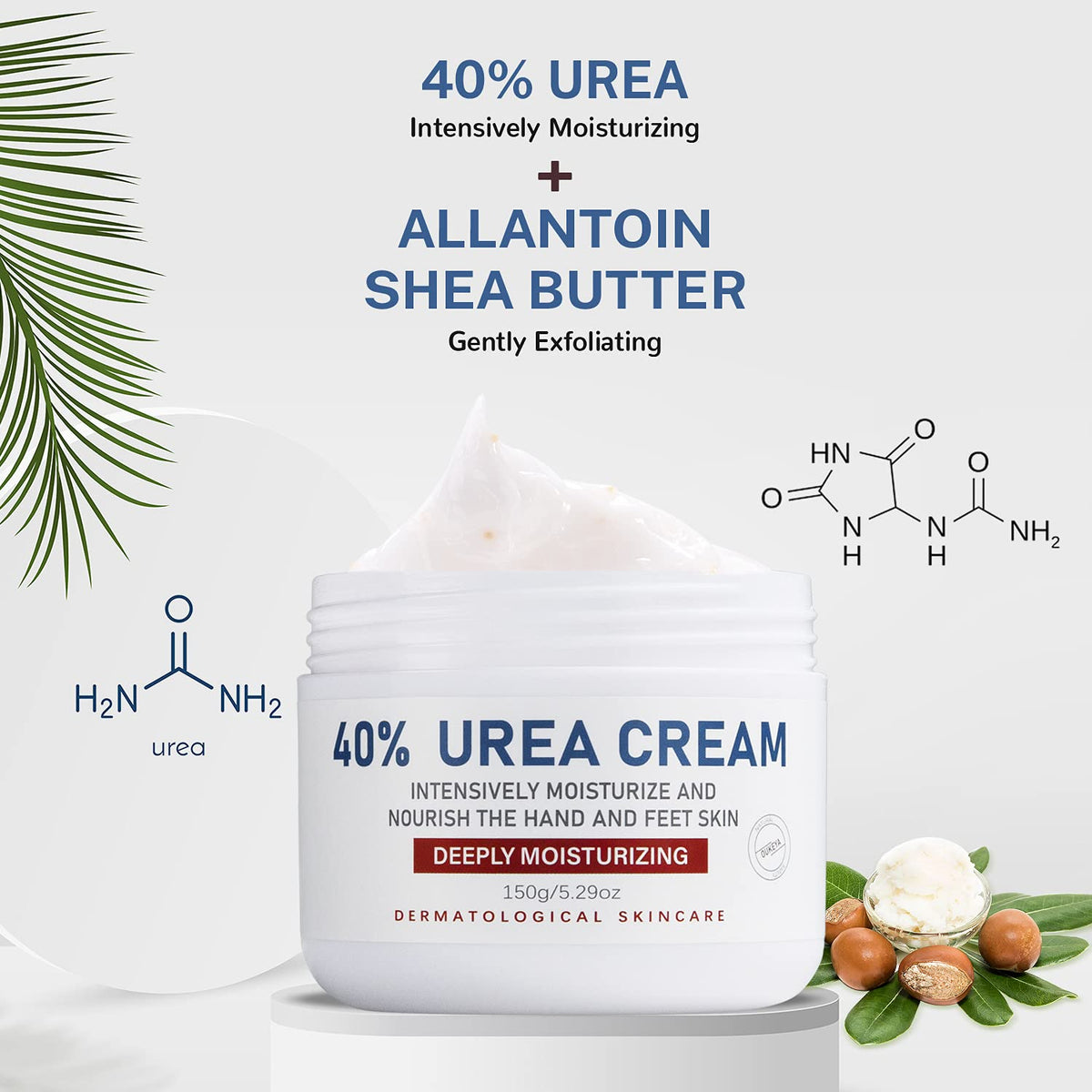 OUKEYA cream applied to heel demonstrating targeted repair benefit