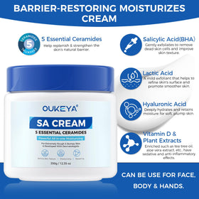 OUKEYA cream texture closeup displaying smooth non-greasy finish