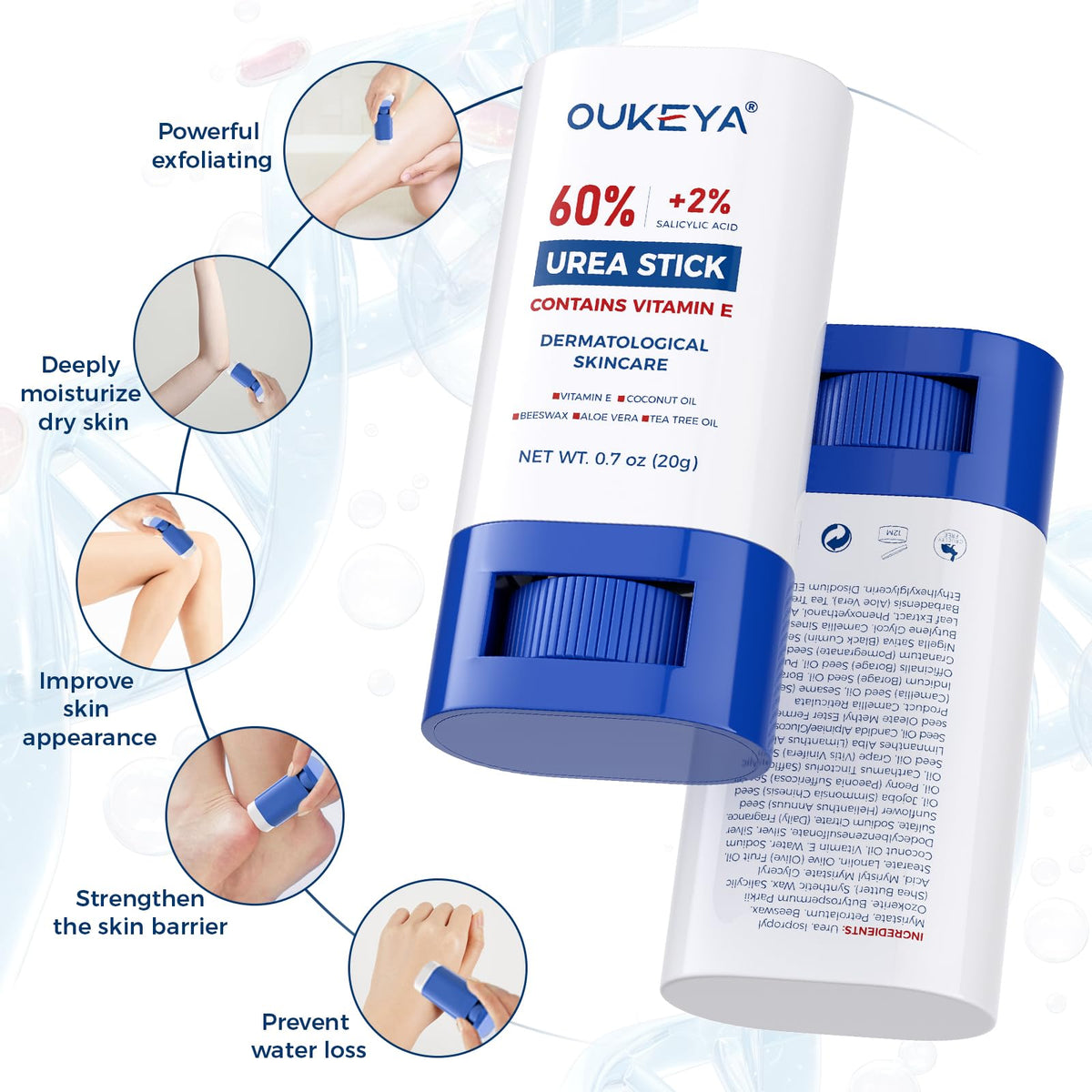 OUKEYA twist-up base close-up highlighting hygienic application