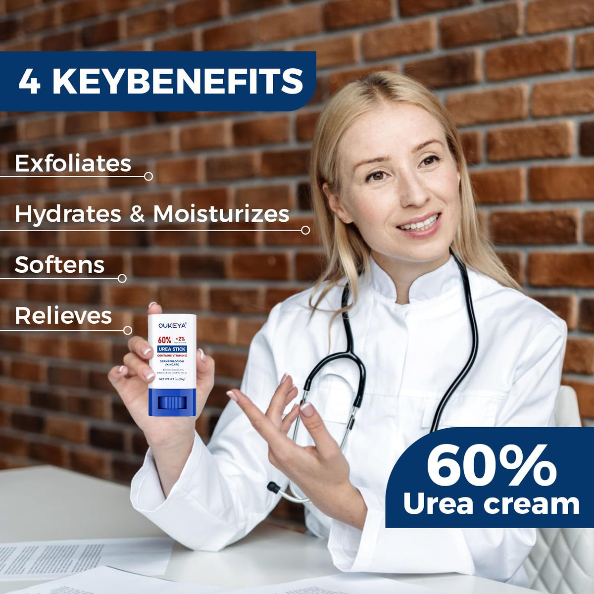 OUKEYA cream texture close-up showing fast absorption benefit