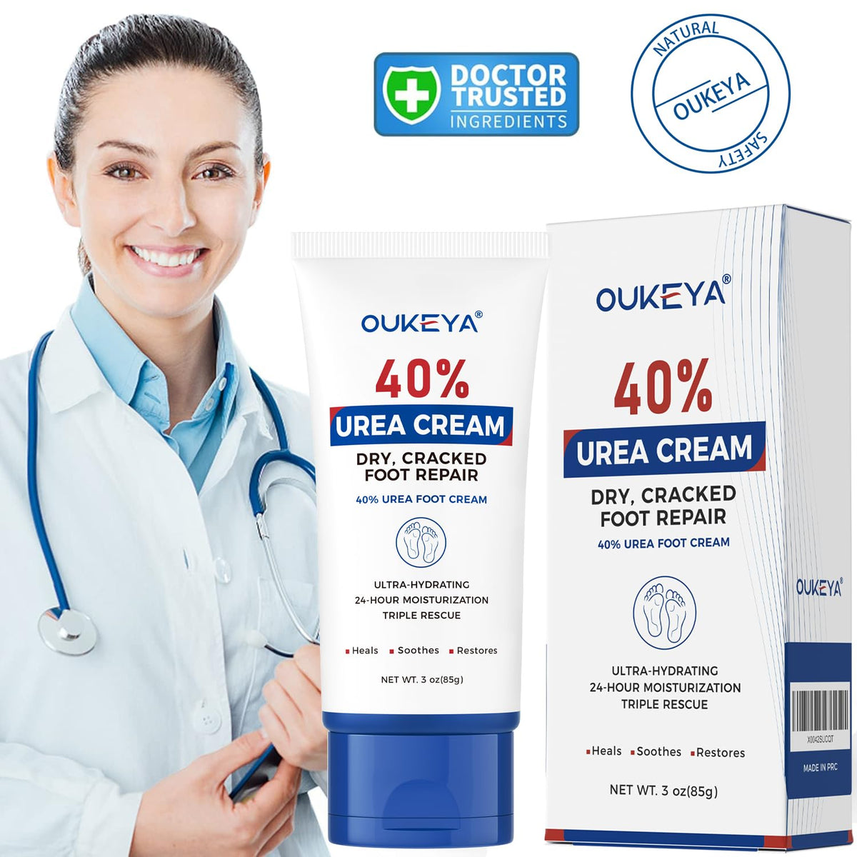 OUKEYA tube cap and nozzle detail for precise targeted application and less waste
