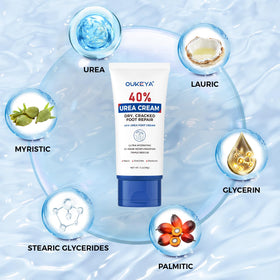 OUKEYA close-up cream texture showing smooth, non-greasy feel for quick absorption