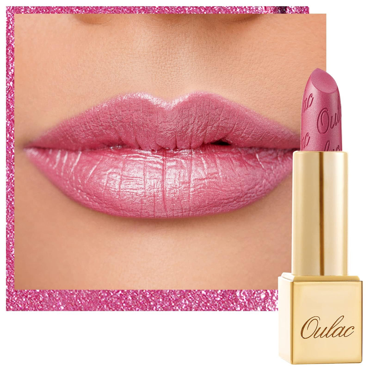 Oulac front packaging showing pink metallic color and luxury mirror