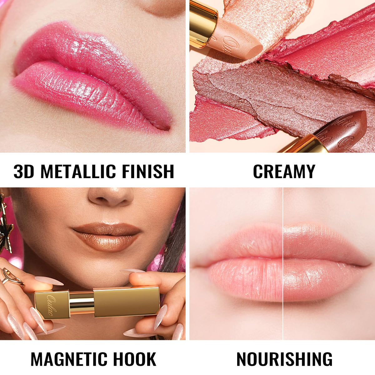 Oulac open bullet close-up with smooth creamy metallic texture
