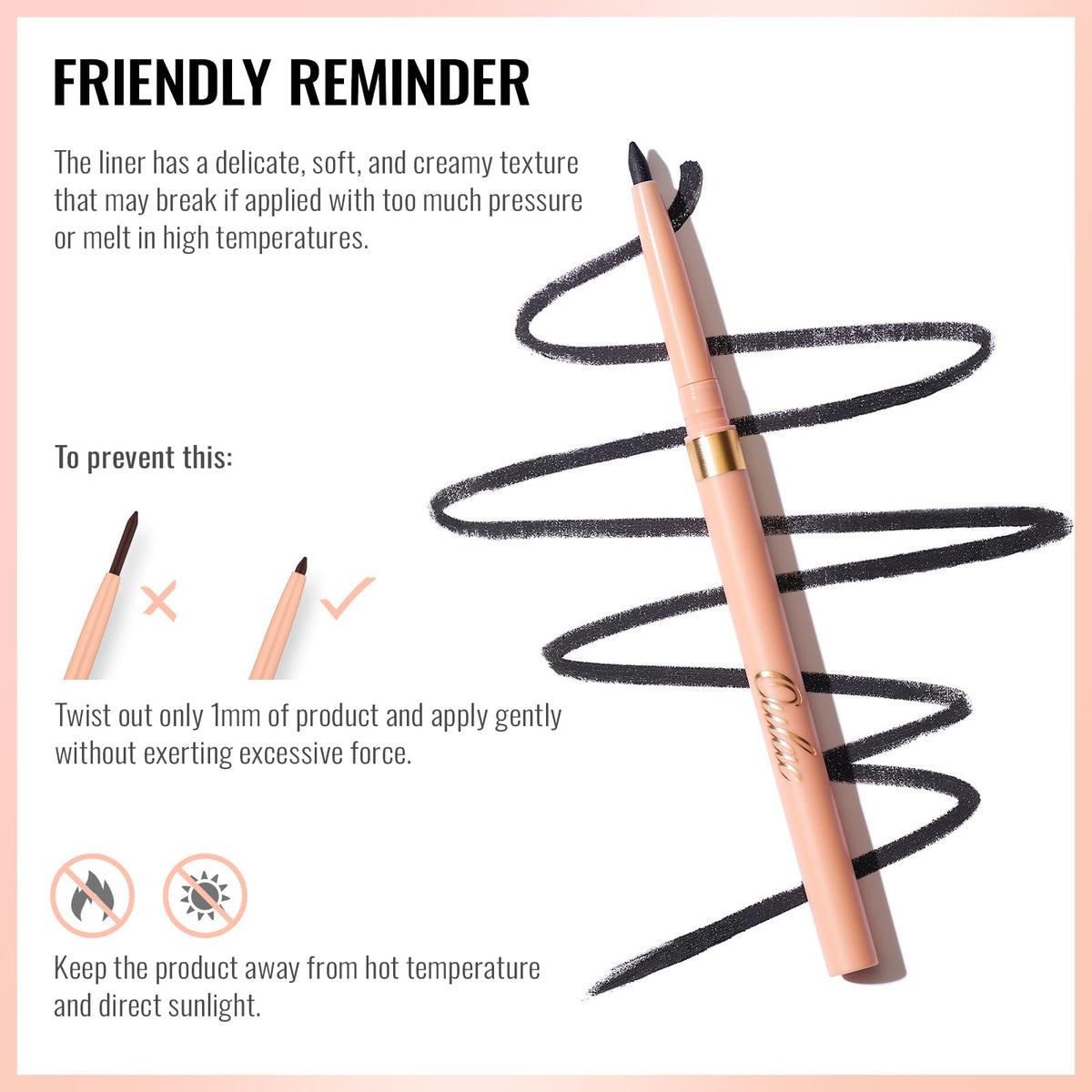 Oulac pencil beside ruler showing size and easy portability benefit