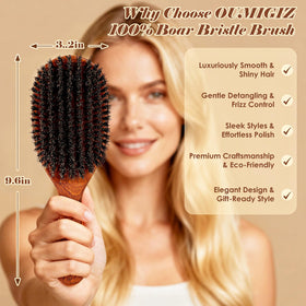 Oumigiz boar bristle detail showing natural bristles for added shine