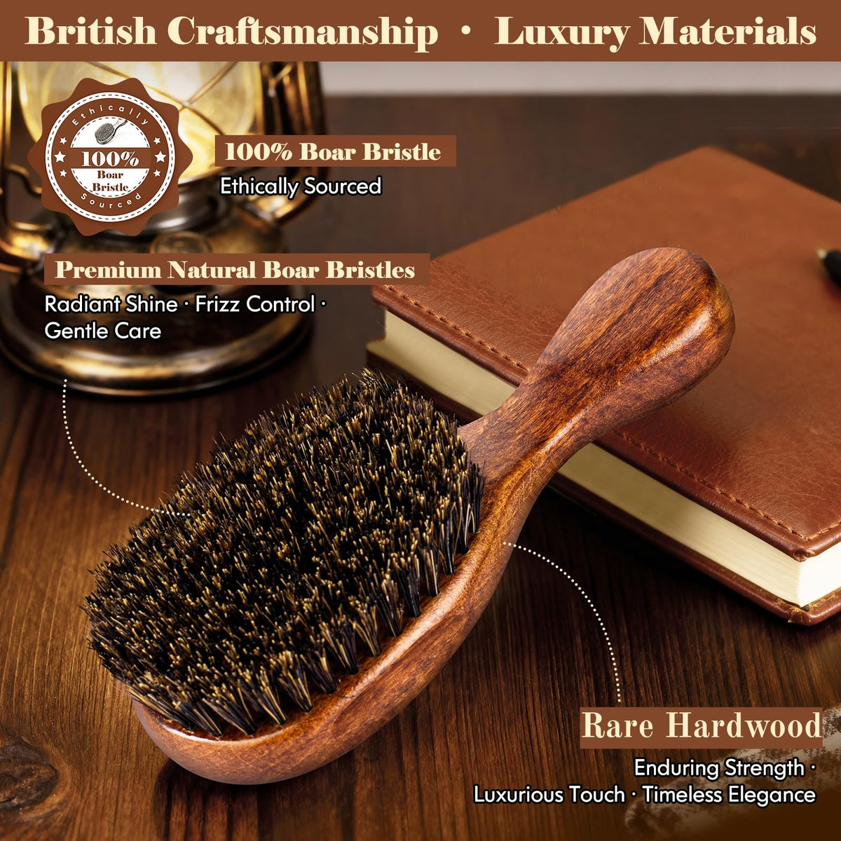 Oumigiz handle grain detail highlighting hardwood finish and comfortable grip benefit