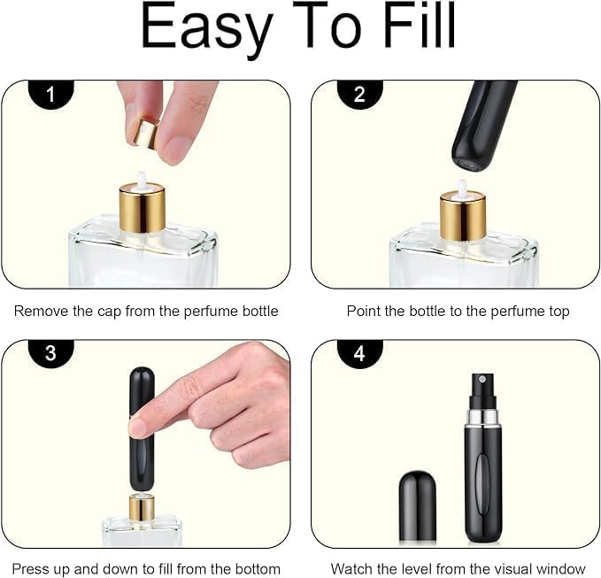 OUMOR bottle in use spraying perfume for quick scent refresh