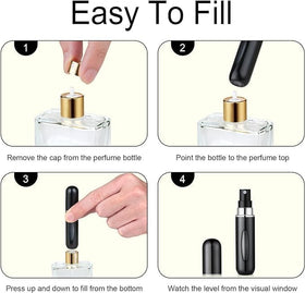 OUMOR bottle in use spraying perfume for quick scent refresh