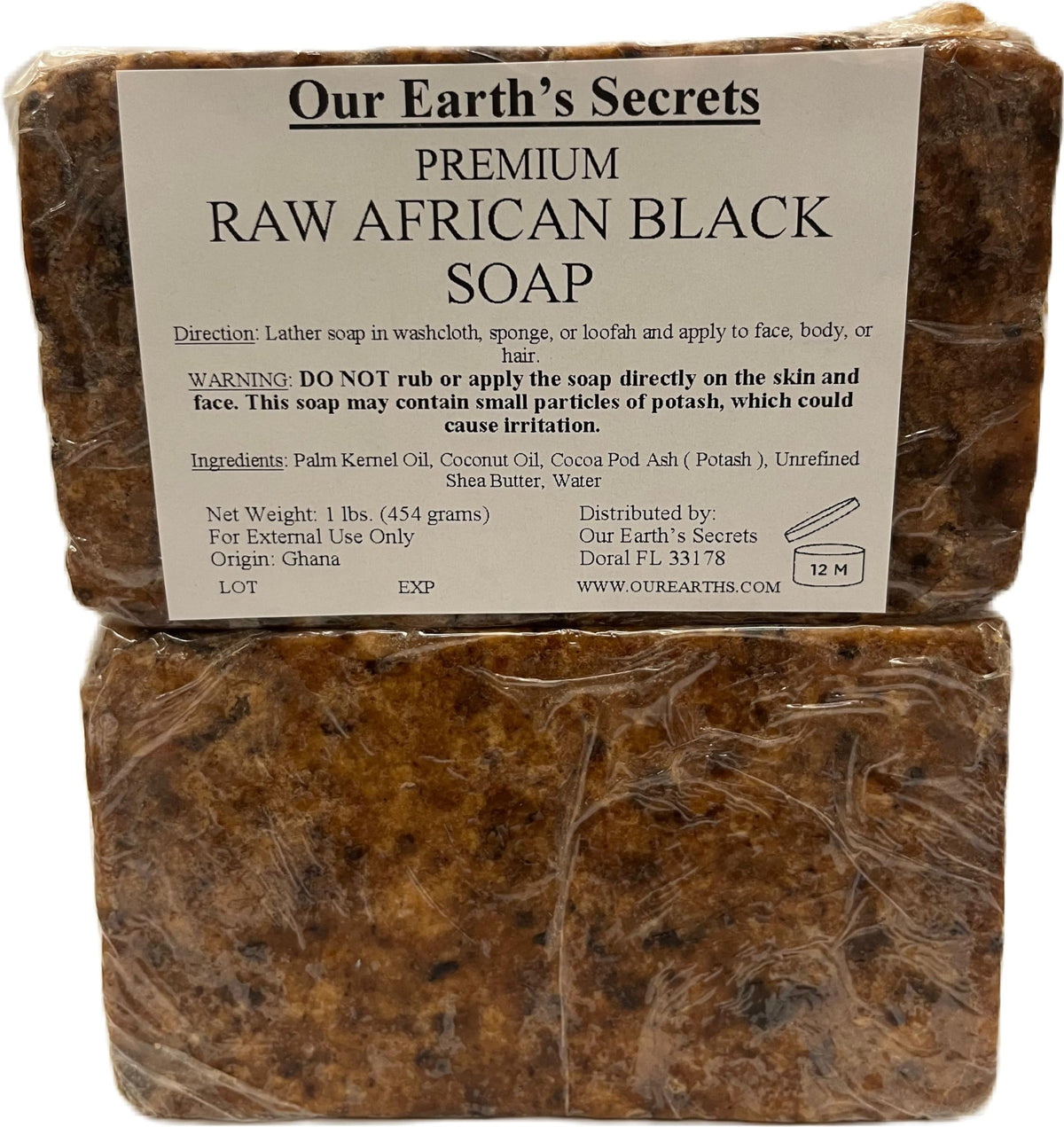 Our Earth's Secrets soap next to ruler for size comparison, clarifies scale and value