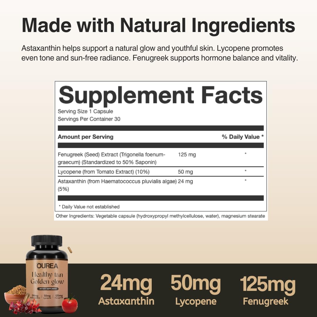 Ourea label ingredients detail showing carotenoid blend and nutrient callouts for transparency and confidence