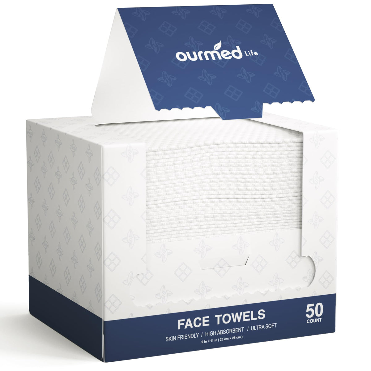 ourmed life front packaging showing 50-count, hygienic and convenient