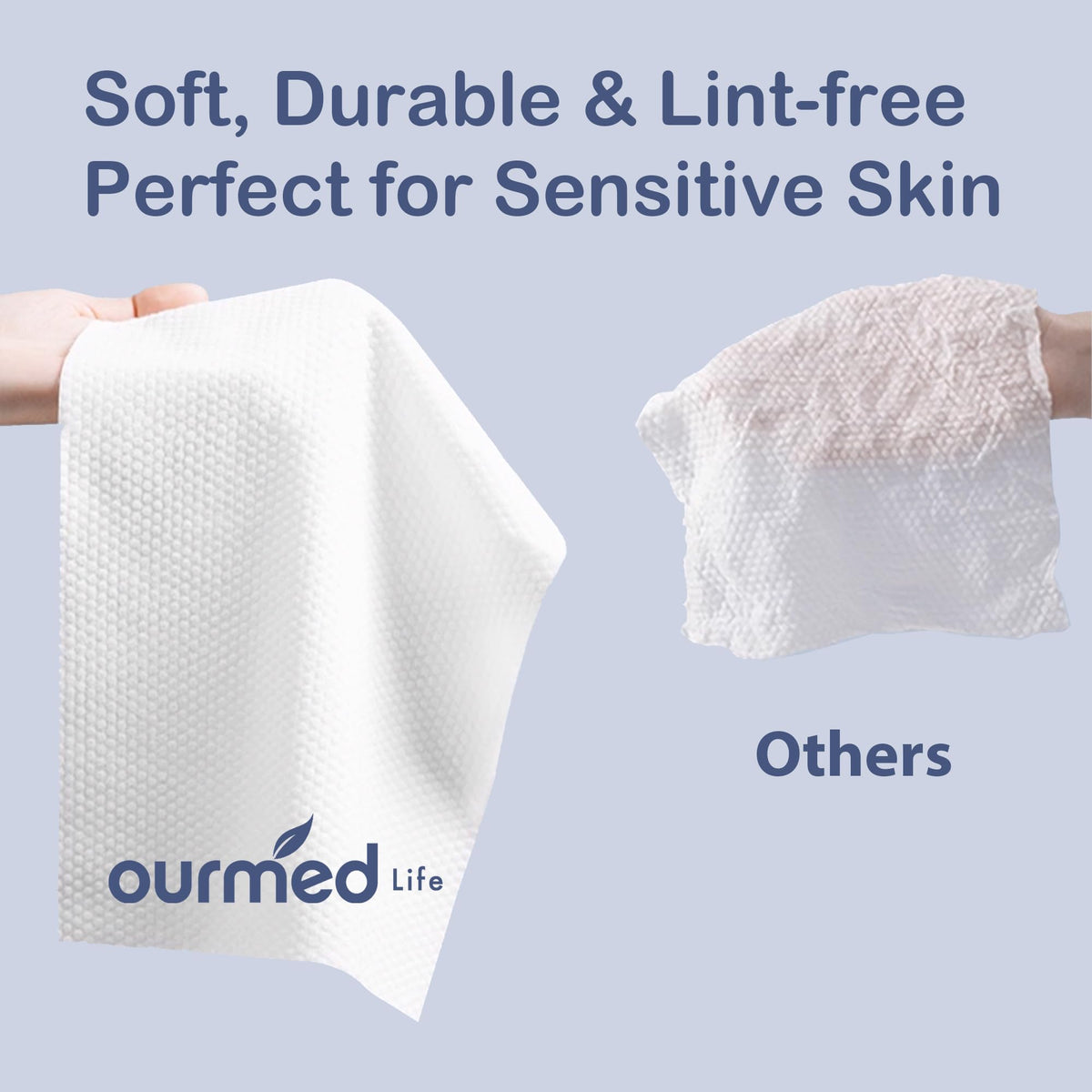 ourmed life towel in use on hiking trail for quick refresh