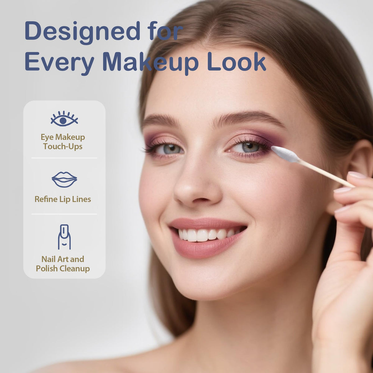 ourmed life rounded tip used to blend makeup with soft, lint-free comfort