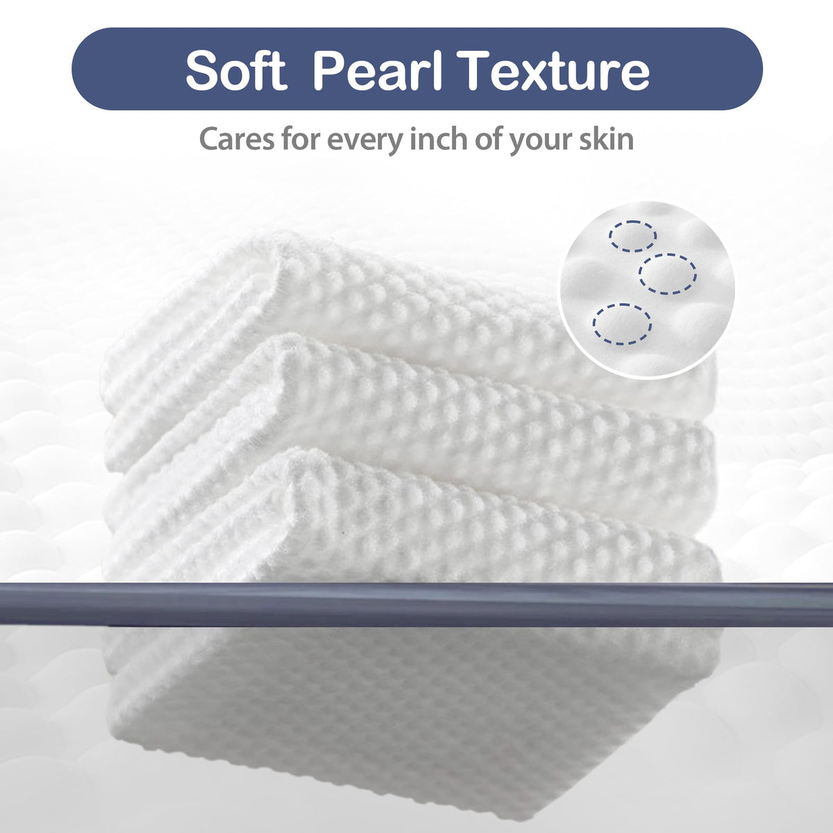 Ourmed Life towel next to ruler showing 11x9 size, demonstrates full-face coverage