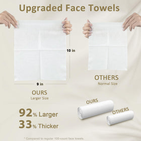 ourmed life stacked towels displaying thickness and absorbency, conveys durability
