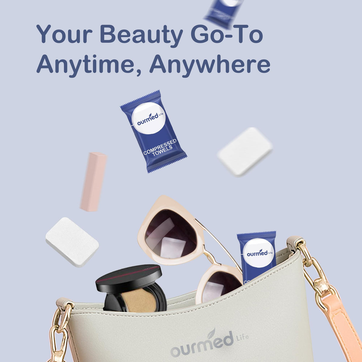 ourmed life compressed tablet closeup highlighting compact portability