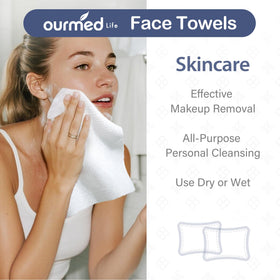 ourmed life close-up of dual-texture fabric for effective cleansing