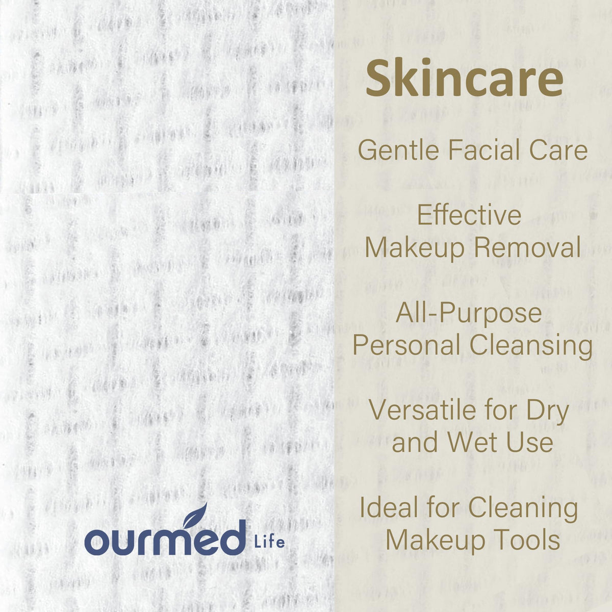 ourmed life towel flat lay showing extra-large 10x12 size