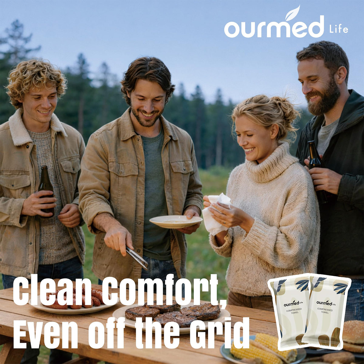 ourmed life towel in hand demonstration showing quick expansion and easy use