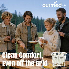 ourmed life towel in hand demonstration showing quick expansion and easy use