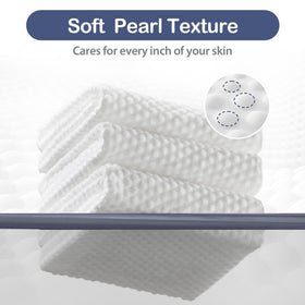 ourmed life towel next to ruler showing 11x9 size for full coverage