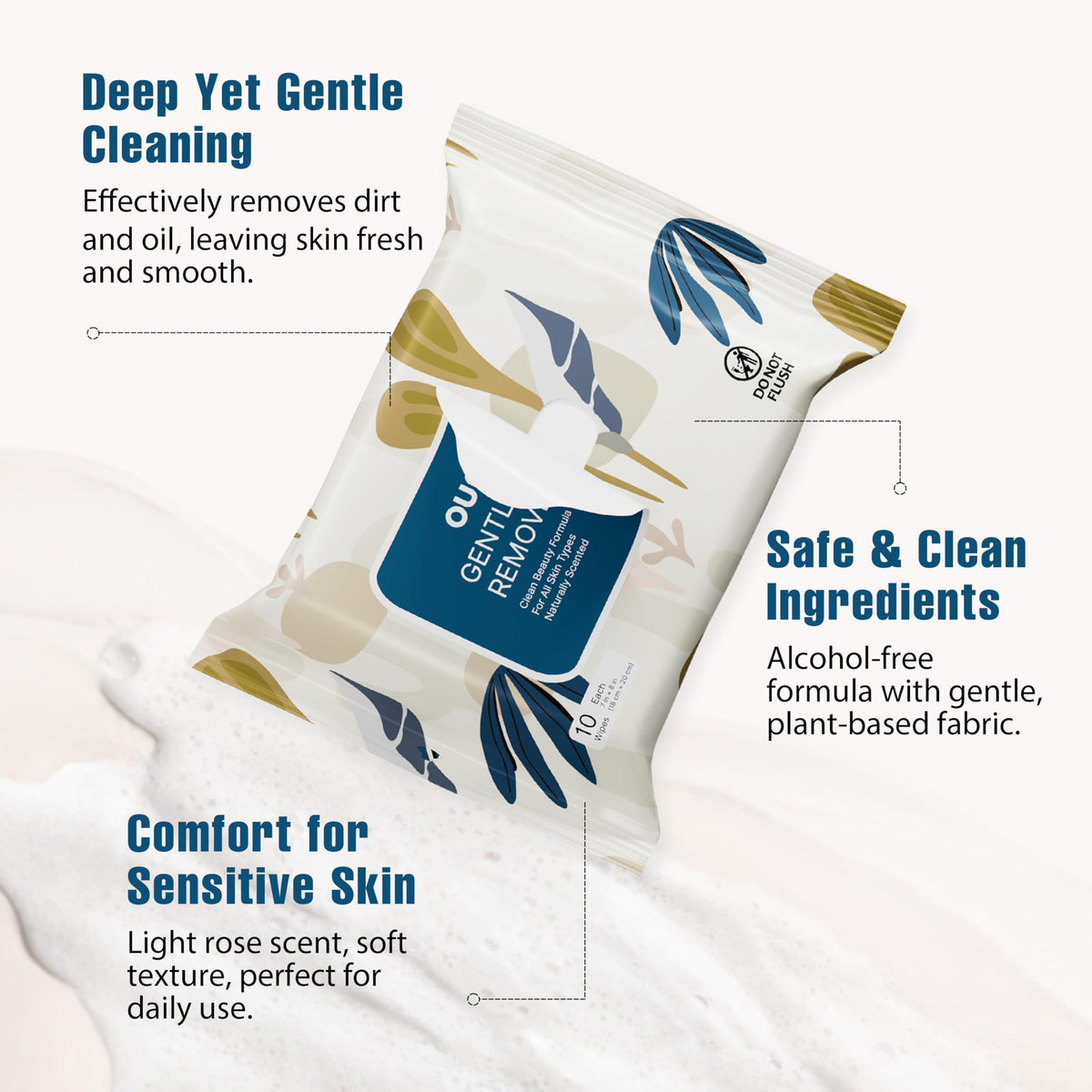 ourmed life wipe unfolded to show large 8x7 inch size for full-face coverage