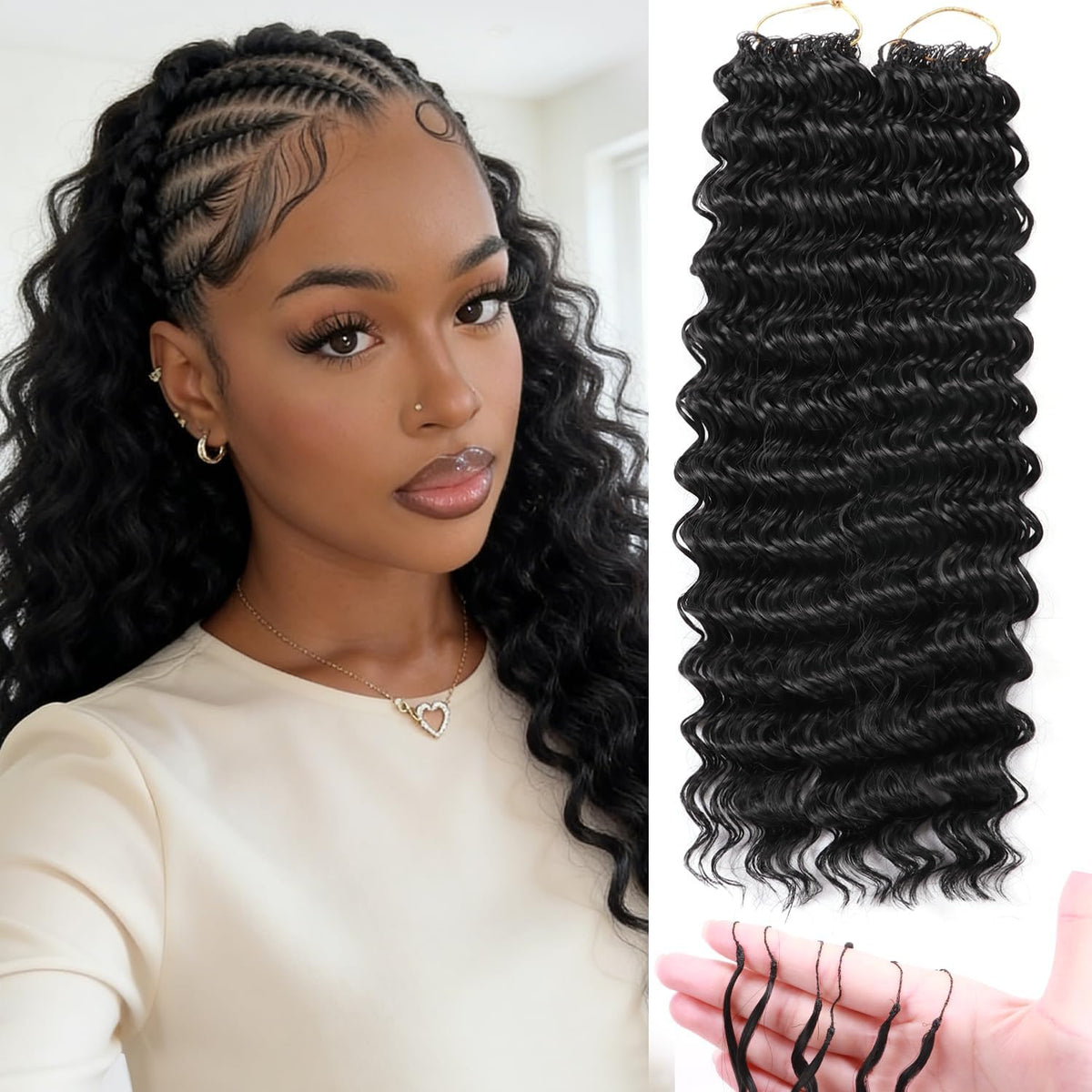 Outernice lifestyle party look showing styled deep waves suitable for events and everyday