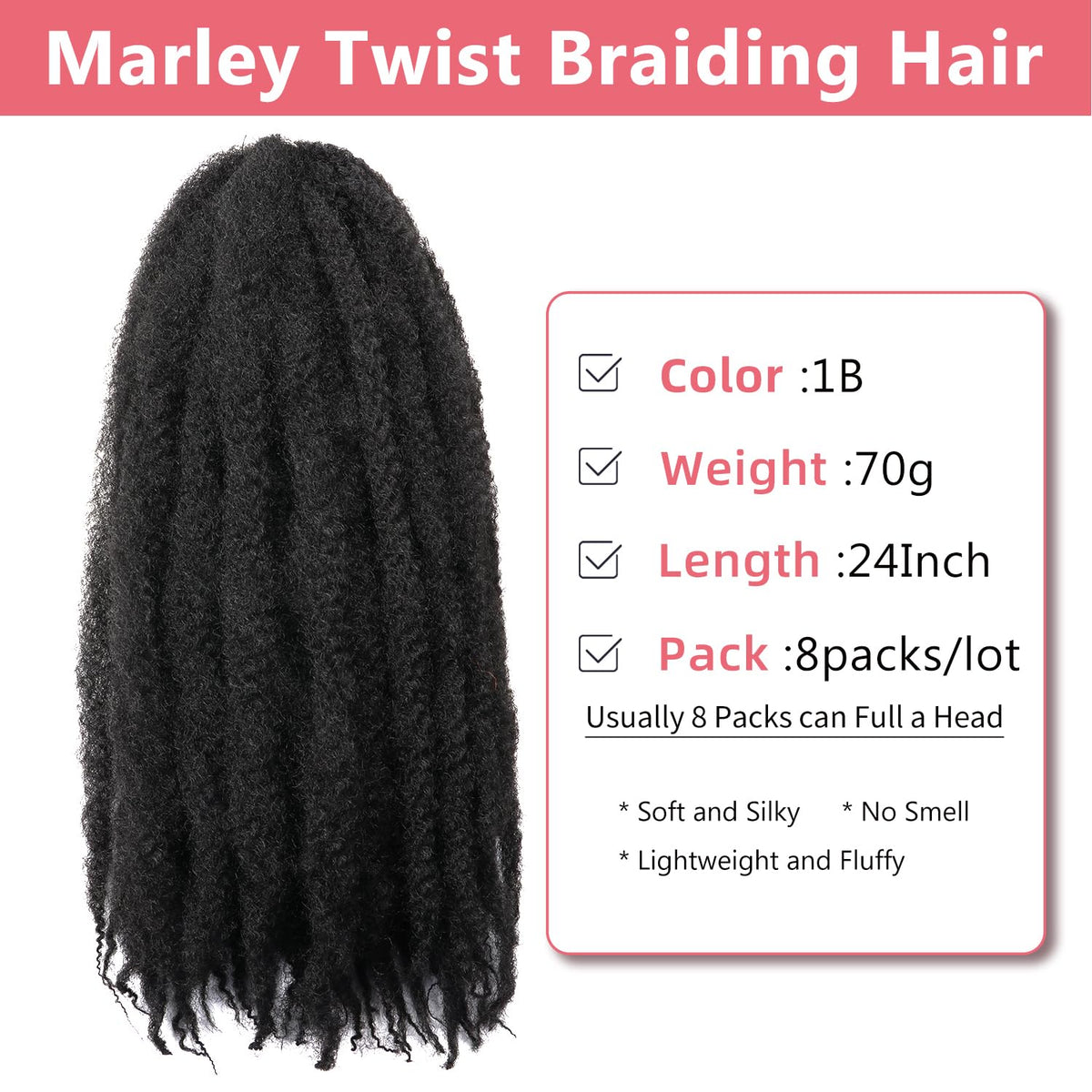 Outernice close-up of Marley fiber texture, showing soft natural-looking strands and easy styling