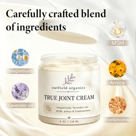 Outfield Organics cream close-up spread on skin showing smooth glide benefit