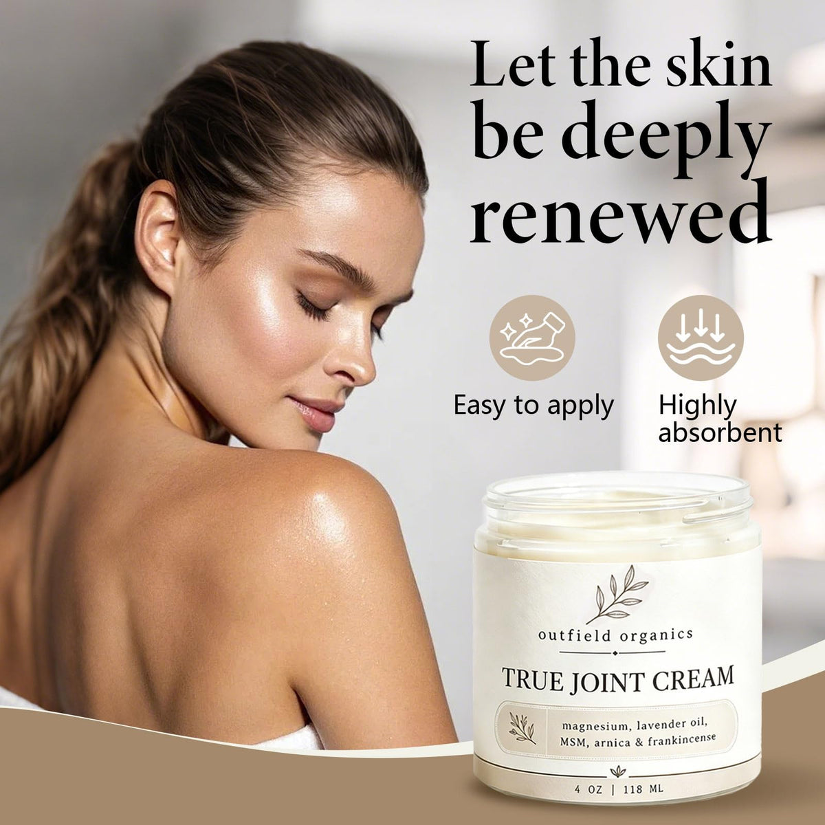 Outfield Organics open jar texture showing cream consistency and easy spread