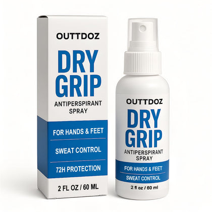 OUTTDOZ DryGrip front bottle showing label and size for quick identification