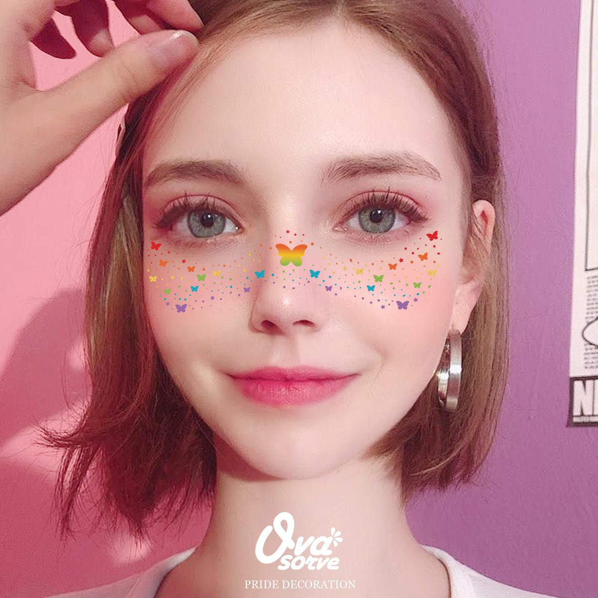 Ovasorve cluster freckles styling on collarbone, adds subtle festival flair